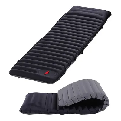 (Black with Grey) Ultralight Self-inflating Air Mattress Widen Sleeping Pad Splicing Inflatable 