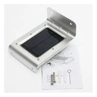 (Silver) LED Solar Power Voice Sensor Wall Light Garden Yard Lamp Waterproof