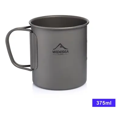 (375ML) Camping Mug Titanium Cup Tourist Tableware Picnic Utensils Outdoor Kitchen Equipment Tra