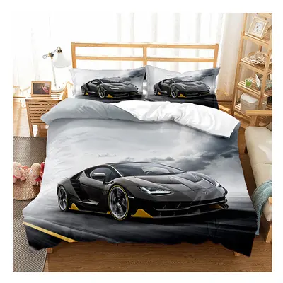 (06, Double-200*200cm) Sports Car Bedding Single Double Duvet Cover Pillow Cases Set