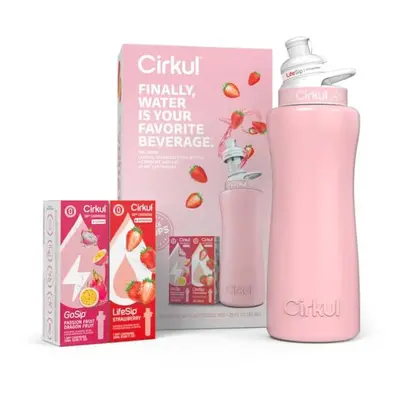 Cirkul 32oz Rose Gold Stainless Steel Water Bottle Starter Kit with Ro