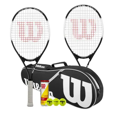 Wilson Matchpoint Tennis Racket Twin Set With Wilson Advantage Racket Bag and Championship Tenni