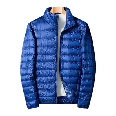 (blue, XL) Men&apos;s Casual Down Jacket Winter New Lightweight White Duck Down Thermal Jacket