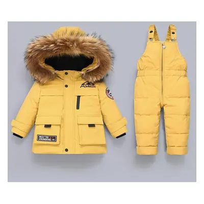 (yellow, 110cm) Children&apos;s Thick Down Jackets For Boys And Girls Suits For Infants And Youn