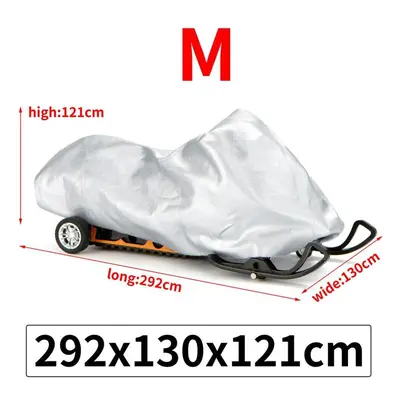 (M) Winter Outdoor Silver Snowmobile Cover Universal Waterproof Dustproof Anti-uv All-purpose Tr