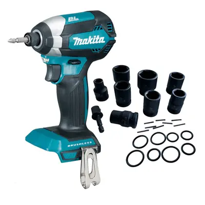 Makita DTD153Z 18V LXT Lithium Ion Brushless Impact Driver Bare + 8pc Socket Set