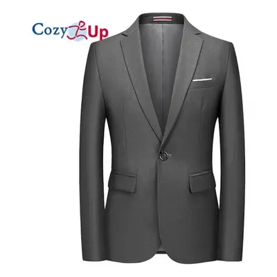 (gray, M) Cozy Up Men&apos;s Casual Blazer Jacket Slim Fit Sports Coat Business Suit Jackets One