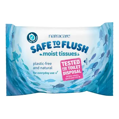 (16 Pack) Natracare Safe to Flush Moist Tissues Wipes