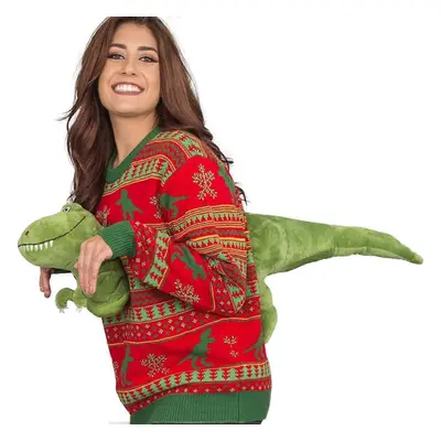 (Tyrannosaurus Rex, M) Knitted Christmas Novelty 3d Doll Pullover Sweater