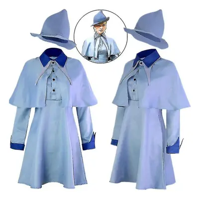 (With Cap, S) Wizard School Witch Fleur Isabelle Delacour Beauxbaton Magic Cosplay Costumes Hat 