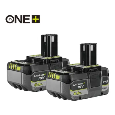 Ryobi RB1850X2 18V ONE+ 5.0AH Lithium+ Compact Battery Twin Pack