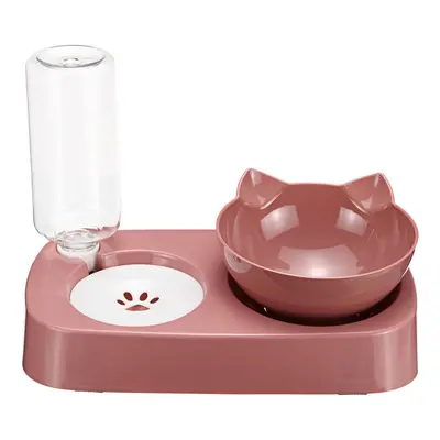 (Pink, S) Anti-overturning Cat Bowl Separation Design Autoxic Drinking Water Basin Largr Capacit