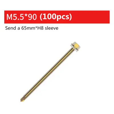 (90mm) M5.5 External Hexagon Self Drilling Screw Color Zinc Plated Length 19-125mm