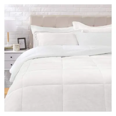 Amazon Basics Piece Bedding Set, Micromink Sherpa, Ultra-Soft, Warm All Season Comforter, King, 