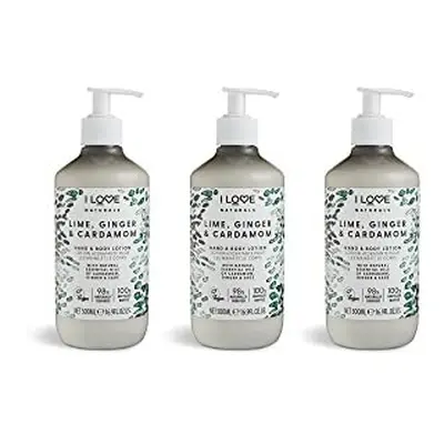 Naturals Lime, Ginger & Cardamon Hand & Body Lotion, Essential Oils Of Cardamon, Ginger & Sage, 