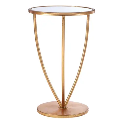 Premier Housewares Marcia Mirror Top / Gold Frame Side Table