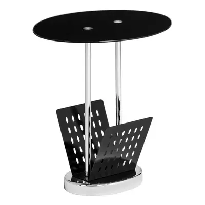 Premier Housewares Black Glass Magazine Table