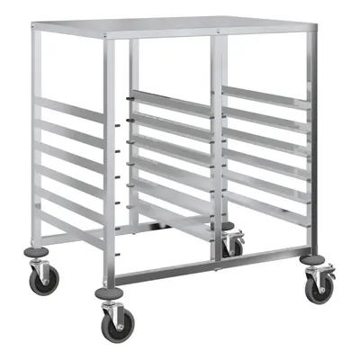 vidaXL Tray Trolley with GN Containers 75x55x87 cm Stainless Steel