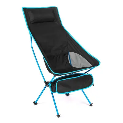 (light Blue) Outdoor Moon Chair Lightweight Fishing Camping BBQ Chairs Portable Folding Extended