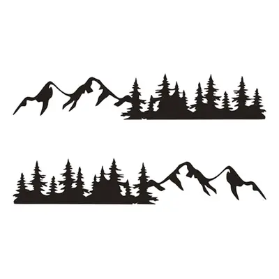 (Black) 200x34cm Sticker Graphics Decal Snowy Mountain Range For Camper Van Motorhome Car Carava