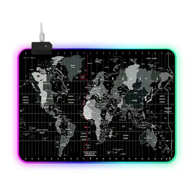 RGB Mouse Pad World Map Soft Rubber Anti-slip Gaming Keyboard Mouse Pad Desktop Protective Mat f