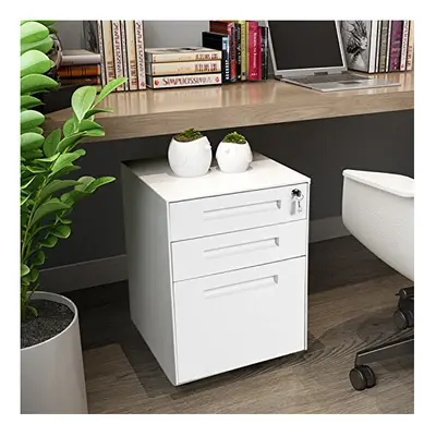 (White) Drawer Steel Metal Filing Cabinet with Embedded Handle and Lock