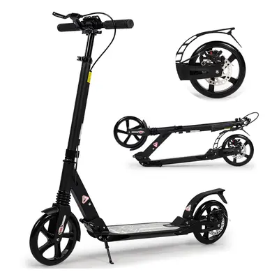 (Black) Adult Kick Scooter with Double Shock Absorption