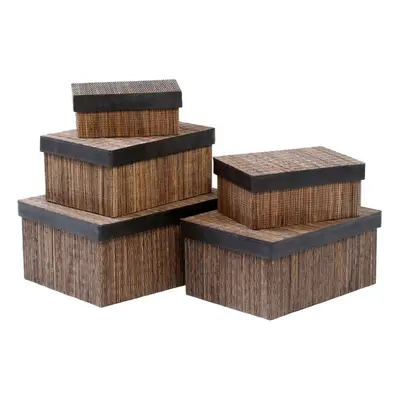 Premier Housewares Coconut Leaf Rib Natural Storage Boxes