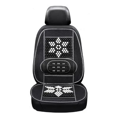 Car Summer Massage Cool Cushion Seat Cover Breathable Wooden Beads Monolithic Backrest for Auto 