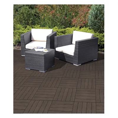 (Pack of 40) Cosmo Garden Patio Composite Decking Tiles Brown