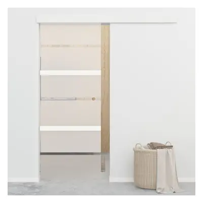 Sliding Door with Soft Stops ESG Glass and Aluminium 76x205 cm