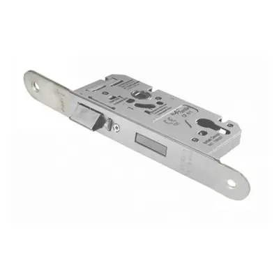 DIN Euro Profile Escape Lock Radius Forend 60mm Backset Satin Steel