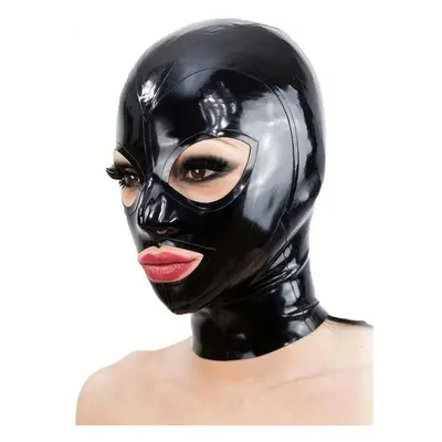 (black, XXL) Latex Fetish Mask Latex Rubber Unisex 0.4mm Thickness