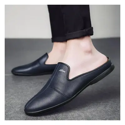 (blue, 41) Men&apos;s Leather Slippers Sandals Loafers