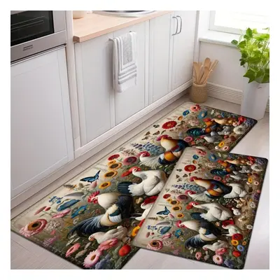 (160*200cm) 1pcs Farmhouse Motif Kitchen Mat Soft Thickened Kitchen Floor Mat Waterproof Non-sli