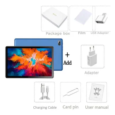 (Blue) 4G LTE Phone 10.1 Inch Tablet Pc Octa Core 8GB RAM 256GB ROM High Speed Tablets Bluetooth