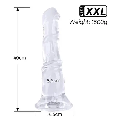 (white smoke) Transparent Super Big Realistic Horse Dildos For Women Suction Cup Large Penis Hug