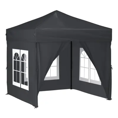 (anthracite, 197.5 x 197.5 x cm) vidaXL Folding Party Tent with Sidewall Patio Camping Gazebo Pa