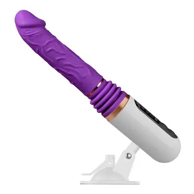 (purple) Auto Retractable Vibrator Female Male G Spot Anal Vagina Sex Machine With Suction Cup D