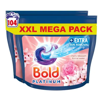 Platinum PODS Washing Liquid Laundry Detergent Capsules Washes, Cherry Blossom & Rose Water, Ext