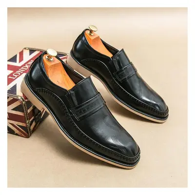 (black, 39) New Men&apos;s Classic Oxfords Business Casual Leather Shoes Driving Loafers Wedding