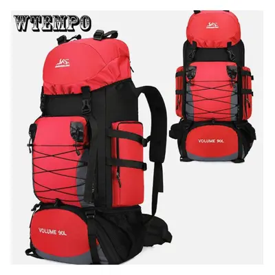 (red, 90L) 90l Large Camping Backpack Travel Bag Men&apos;s Women Luggage Hiking Shoulder Bags O