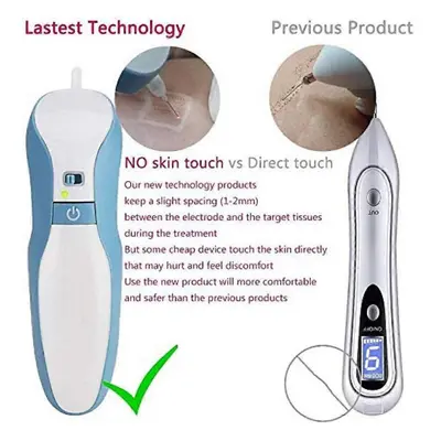 (US, Blue) Plasma Pen Eyelid Lift Wrinkle with Needle Free Mole Remover Machine Facial Care Prof