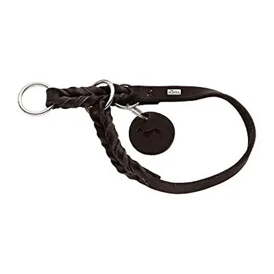 SOLID EDUCATION training collar for dogs, leather, soft, non-slip, (L), dark brown