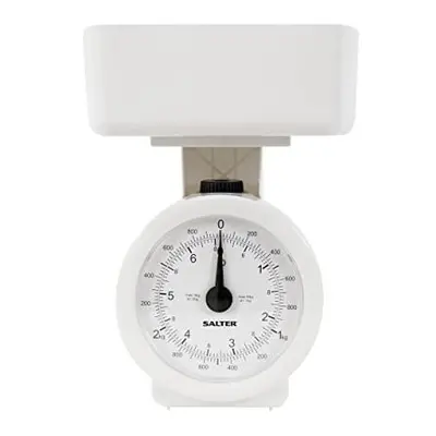 Salter Compact Mechanical Kitchen Scale - Compact, Analogue, Easy to Read, Large Clock Face Styl