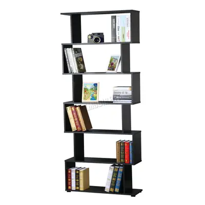 (Black) WestWood Modern Book Shelves | Tier Shape Bookshelf Case Storage - PB01