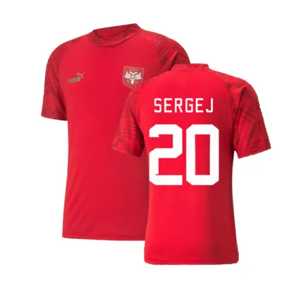 (L) Serbia Pre-Match Jersey (Red) (SERGEJ 20)