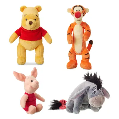 Disney Store Original Winnie The Pooh Mini Bean Plush Doll Set - Tigger Eeyore Piglet and Pooh