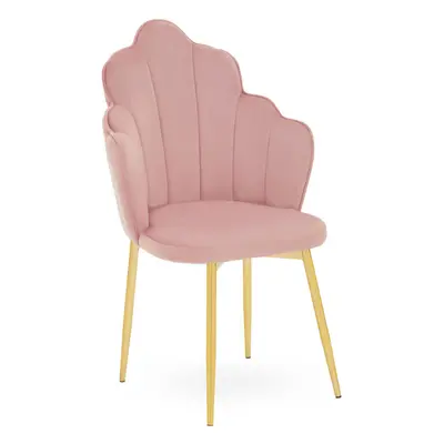 Pink Velvet Dining Chair, Durable & Adjustable Velvet Office Chair, Backrest Pink Accent Chair w