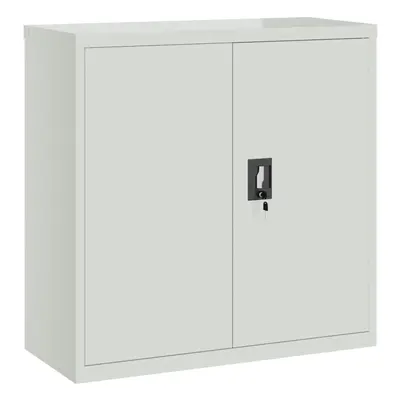 vidaXL Office Cabinet with Doors Grey 90cm Steel Shelves Storage Locker